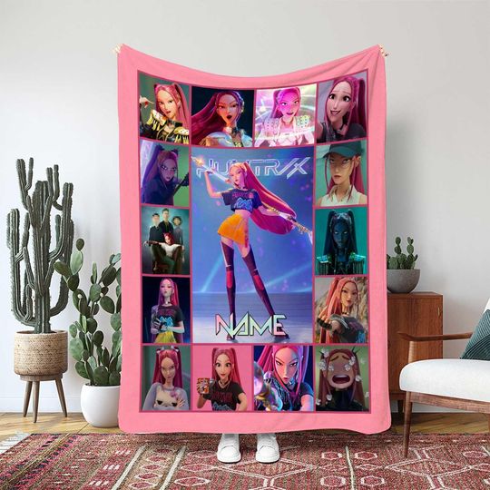 Discover Mira Cute Idol Pop Star Blanket, Animated Girl Character Throw Blanket, Idol Picture Frame Character, KPop Teen Fan Blanket Gift