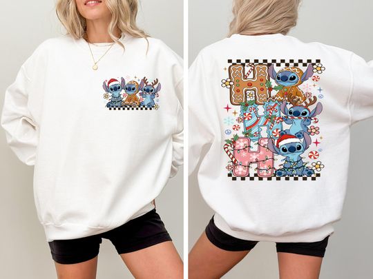 Discover Stitch Christmas Shirt, Disney Holiday T-Shirt, Santa Stitch Ho Ho Tee