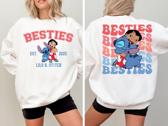 Discover Disney Lilo & Stitch Besties Sweatshirt, Disneyland Vacation Sweater