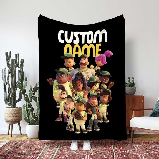 Discover Win Or Lose Full Cast Blanket, Disney Pixar Animated Gift, Softball Characters Bedroom Decor, Animated Series Fan Blanket Gift, TNA005