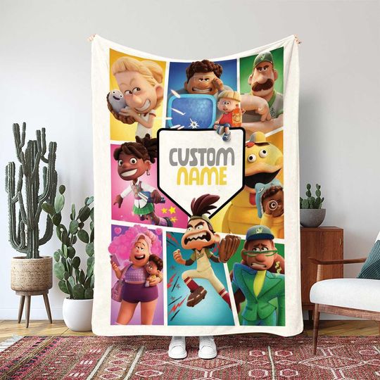 Win Or Lose Pickles Team Blanket, Disney Pixar Softball Cartoon Gift, Animated Sports Movie Decor, High School Team Blanket Gift