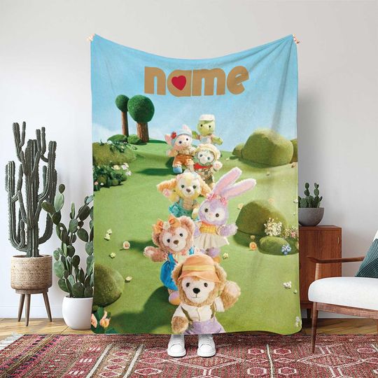 Disney Duffy And Shellie May Blanket, Cute Duffy Bear ShellieMay Gift, Tokyo Disneyland Sweet Duo Decor, Birthday Girl Gift Blanket