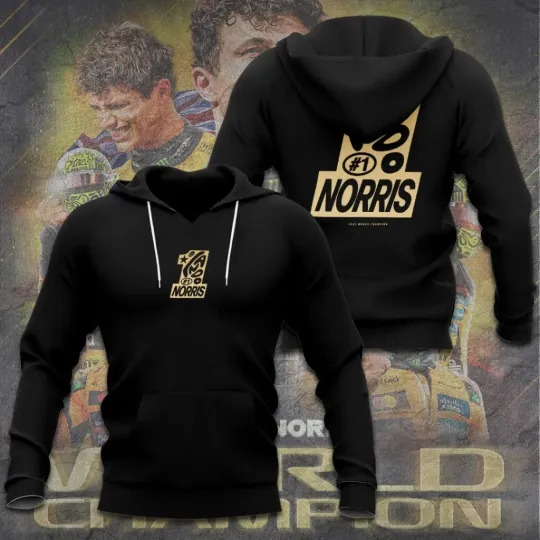 Lando Norris World Champions 2025 3D Apparel Hoodie, Gift For Fans