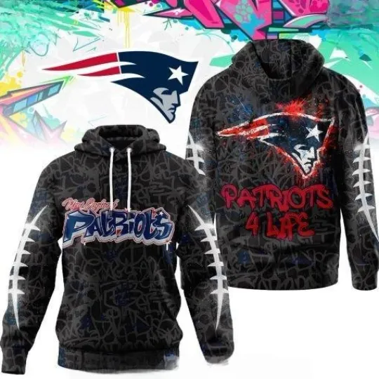 Discover Patriots Special Graffiti My Team 4 Life Hoodie, Gift For Fans
