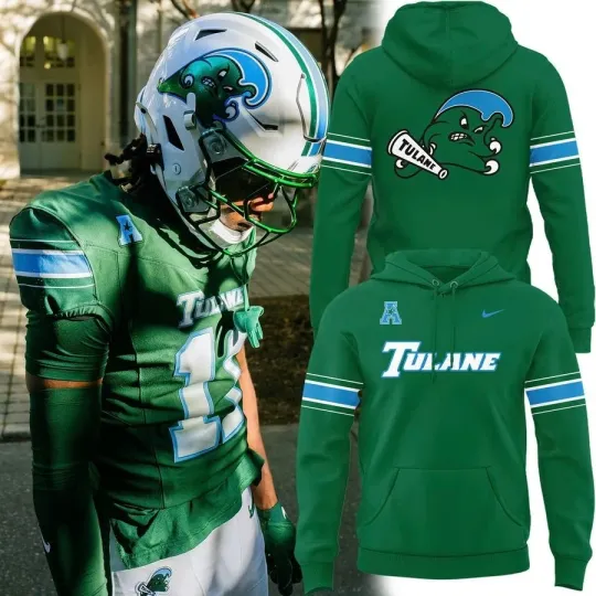 Discover Wave Wordmark Logo Special Tulane Green Hoodie, Gift For Fans