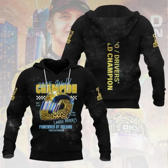 Lando Norris 2025 World Champion 3D Apparel Hoodie, Gift For Fans
