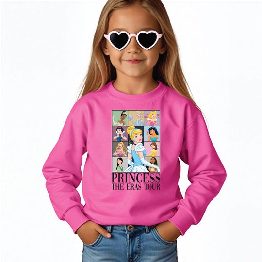 Discover Princess The Eras Tour Sweatshirt, Disney Princess Shirt, Disney Family, Disney Trip, Belle, Cinde, Tiana, Rapunzel, Birthday Princess
