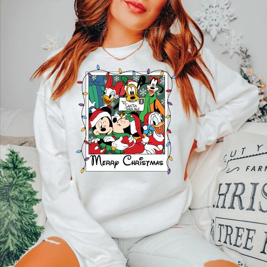 Discover Disney Merry Christmas Sweatshirt, Holiday Mickey and Friends Shirt, Disney Christmas Family Matching, Christmas Party Tee, Xmas Gift