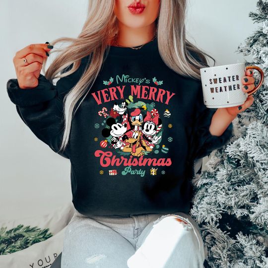 Discover Mickey's Very Merry Christmas Party Sweatshirt, Christmas Family Matching Shirt, Mickey Christmas, Merry Christmas,  Disneyland Christmas