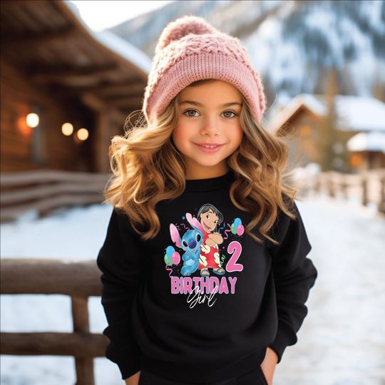 Discover Custom Lilo & Stitch Birthday Girl Sweatshirt, Family Party Tees