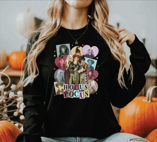 Discover Hocus Pocus Sweatshirt, Sanderson Sisters Halloween, Spooky Season Crewneck, Vintage halloween shirt