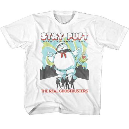 The Real Ghostbusters Stay Puft and Busters Youth T-Shirt