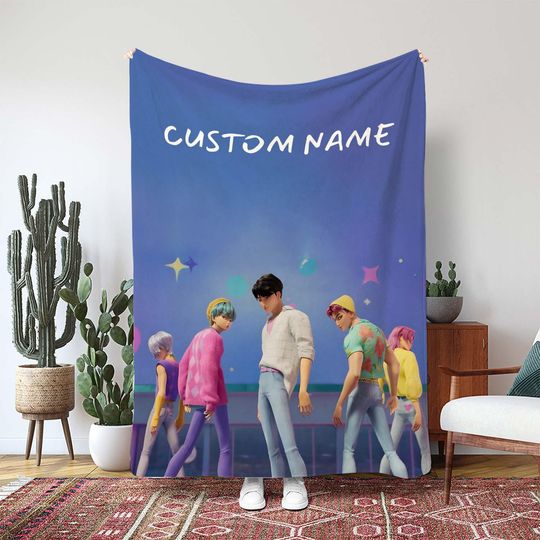 Discover Custom Name Romance Baby Jinu Blanket, Fictional Idol Music Throw Blanket, Performance Soda Pop Blanket, Idol Pastel Theme Blanket, MKA050
