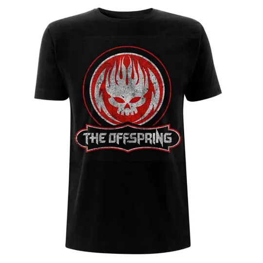 Discover The Offspring Distressed Skull T-Shirt Black XXL
