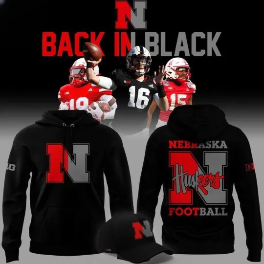 Nebraska Football Black In Black Hoodie, Gift For Fans