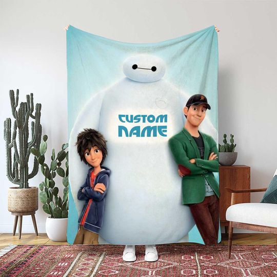 Discover Disney Baymax Hiro And Tadashi Blanket, Brother Memory Friendship Gift, San Fransokyo Robot Bedroom Decor, Birthday Boy Gift Blanket, TNA008