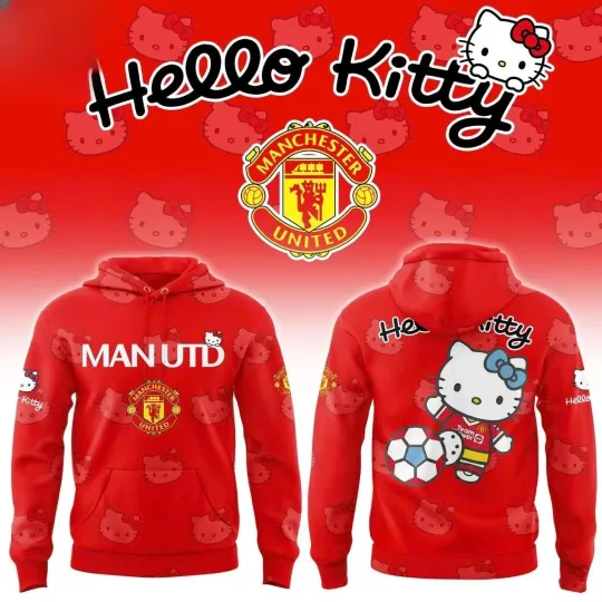 Man Utd x Hello Kitty Hoodie, Gift For Fans