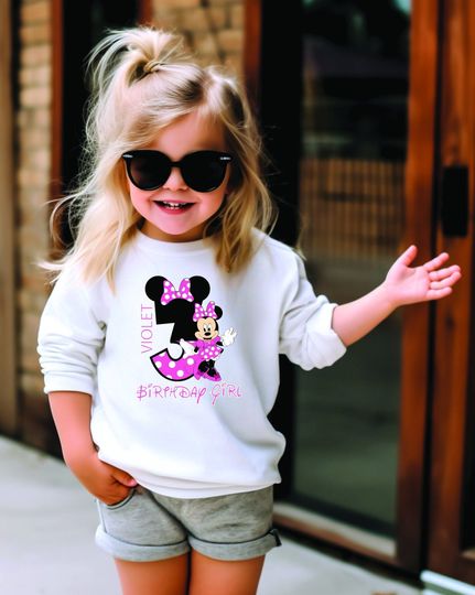 Discover Custom Minnie Birthday Girl Sweatshirt, Minnie Birthday Shirt