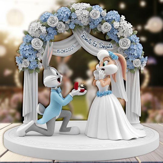 Discover Lola Bunny Couple Wedding Art, Cute Proposal Gift, Personalized Anniversary Cartoon Decor