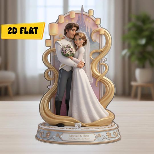 Discover Tangled Shaped Acrylic Plaque Disney Couple Love Sign Romantic Keepsake Valentine's Day Gift for Couple Bedroom Decor