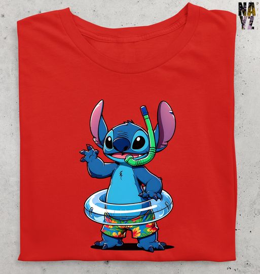 Discover Stitch Summer Shirt, Cute Beach Stitch T-Shirt, Pool Day Vacation Tee, Tropical Swim Outfit, Funny Cartoon Stitch Shirt for Kids