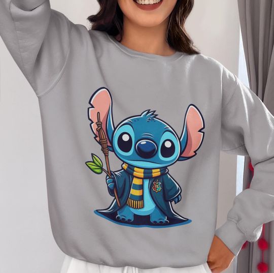 Discover Stitch Potter Sweatshirt, Disney Stitch Sweatshirt, Wizard Stitch Sweatshirt, Disney Sweatshirt, Disney Trip Sweater, Disney Kids Sweatshirt