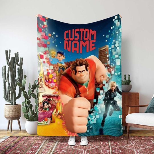 Disney Wreck-It Ralph Blanket, Ralph Vanellope Best Friends Decor, Sugar Rush Game Blanket, Birthday Girl Boy Gift Blanket