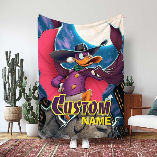 Disney Darkwing Duck Blanket, Full Character Cast Team Throw Blanket, Darkwing Duck DuckTales Blanket, Disney Duck Lover Blanket