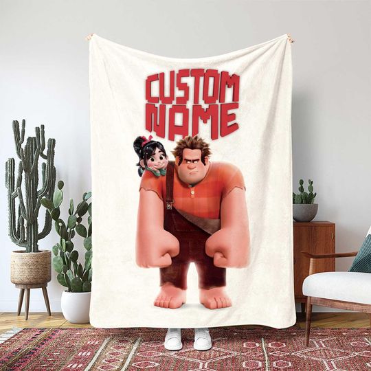 Disney Wreck-It Ralph Blanket, Vintage Ralph And Felix Throw Blanket, Sugar Rush Game Blanket, Disneyland Movie Gift Blanket