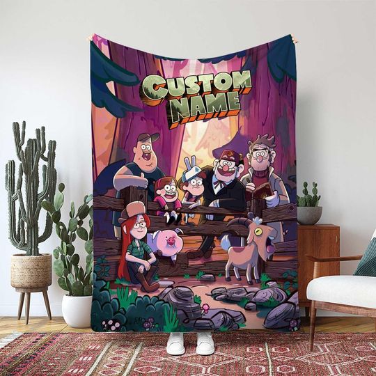 Discover Disney Gravity Falls Blanket, Bill Cipher Illuminati Throw Blanket, Gravity Falls Cartoon Gift, Disneyland Movie Gift Blanket, TNA0015