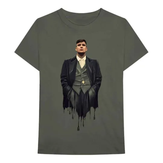 Peaky Blinders T-Shirt Dripping Tommy Logo Green Men’s