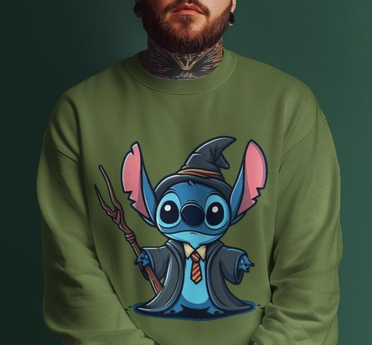 Discover Stitch Potter Sweatshirt, Disney Stitch Sweatshirt, Wizard Stitch Sweatshirt, Disney Sweatshirt, Disney Trip Sweater, Disney Kids Sweatshirt