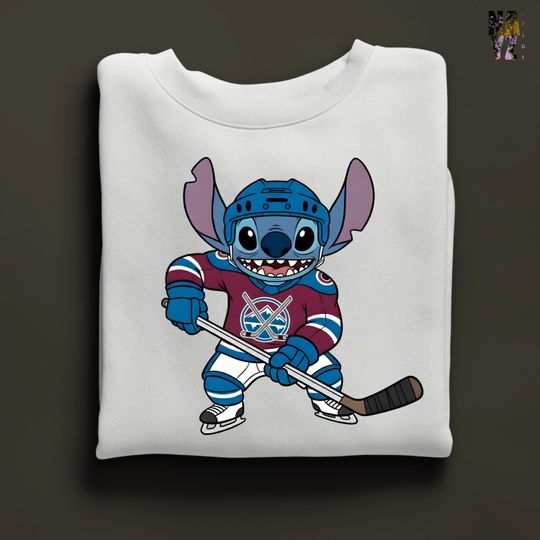 Discover Custom Stitch Ice Hockey Sweatshirt, Disney Stitch Hockey Sweat, Hockey Stitch Hoodie, Personalized Ice Hockey Stitch Sweater,Ice Hokey Gift