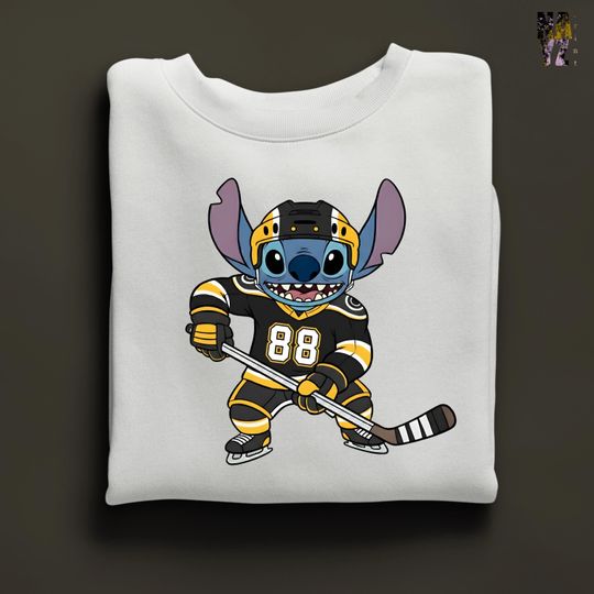 Discover Custom Stitch Ice Hockey Sweatshirt, Disney Stitch Hockey Sweat, Hockey Stitch Hoodie, Personalized Ice Hockey Stitch Sweater,Ice Hokey Gift