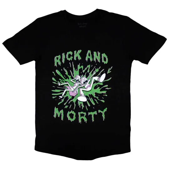 Cartoon Network Unisex T-Shirt Rick & Rickandmorty Green Splat