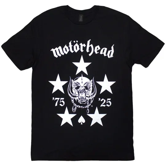 Motorhead Unisex T-Shirt 50 Years BMG Logo Black