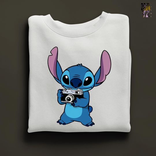 Discover Photographer Stitch Sweatshirt, Stitch Sweatshirt, Disney Stitch Sweatshirt