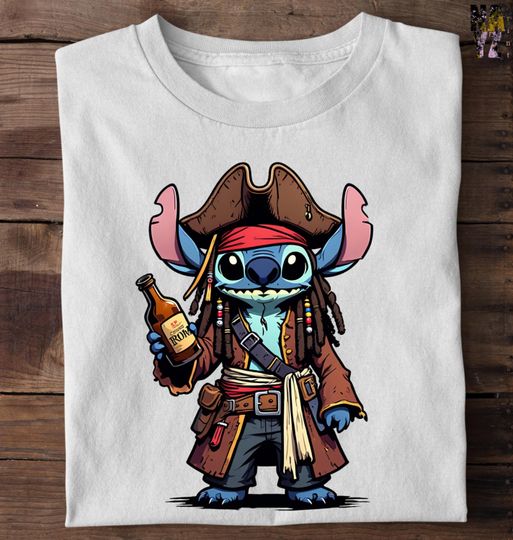Discover Stitch Sparrow Sweatshirt, Disney Stitch Sweatshirt, Pirate Stitch Sweatshirt