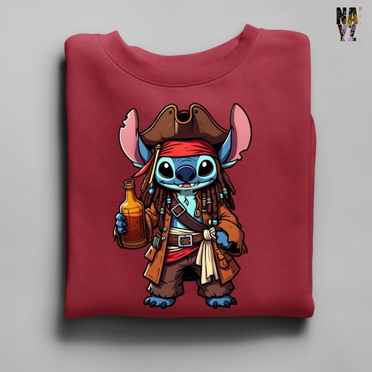 Discover Stitch Sparrow Sweatshirt, Disney Stitch Sweat, Pirate Stitch Shirt, Disney Sweatshirt