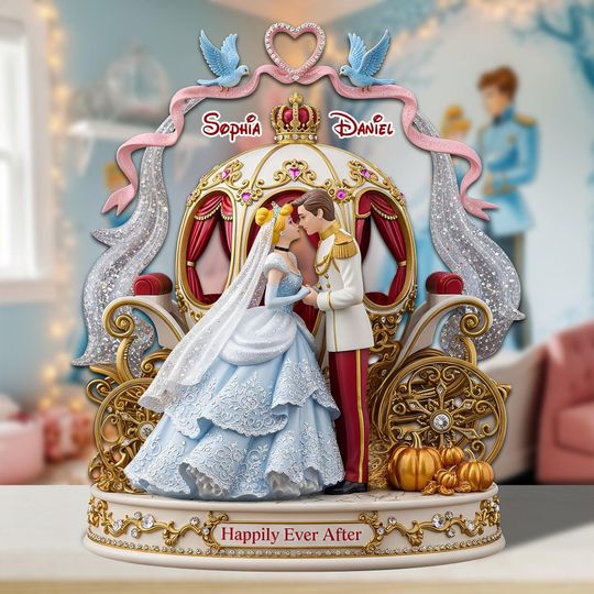 Discover Personalized Cinde Couple Acrylic Statue, Custom Name Romantic Gift for Wife Husband, Fairytale You & Me We Got This Figurine
