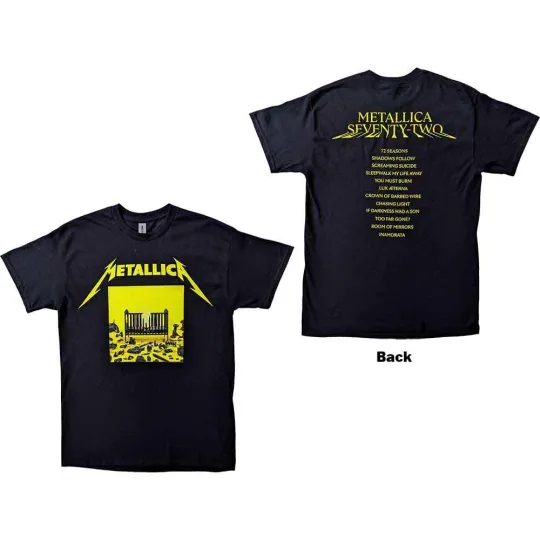 Discover Metallica Unisex T-Shirt: 72 Seasons Squared Cover (Back Print) (Large)