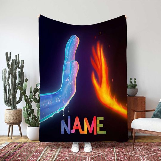 Discover Disney Pixar Elemental Blanket, Ember And Wade Friendship Gift, Fire And Water Element Decor, Element City Love Story Kids Blanket, TNA0014