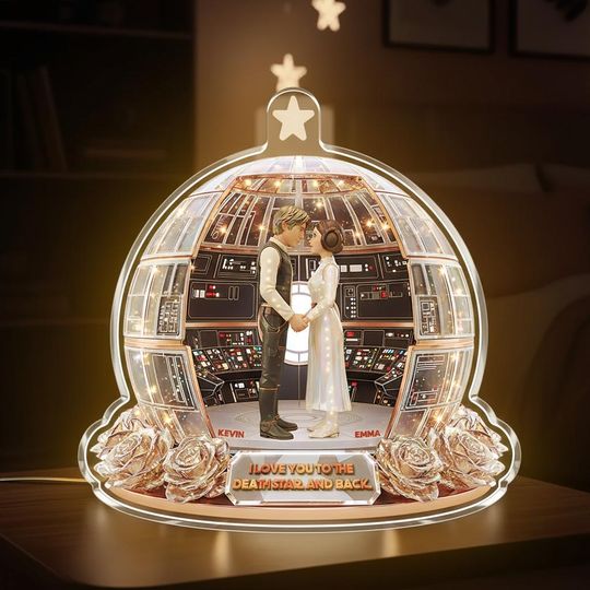 Personalized Star Wars Couple Valentine Shaped Plaque, Han Solo And Leia Princess With Custom Name, Unique Romantic Decor, Couple Gifts