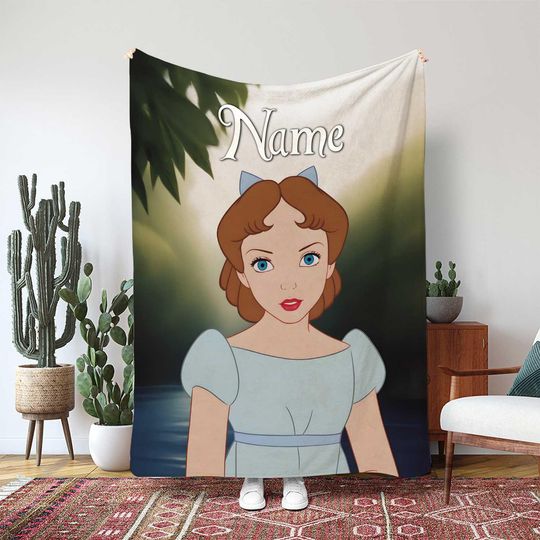 Disney Peter Pan Wendy Blanket, Wendy Darling Night Sky Blanket, Neverland Adventure Decor, Tinkerbell Peter Pan Movie Gift