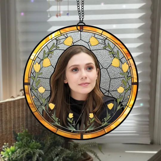 Discover Elizabeth Olsen Stained Glass Suncatcher home window ornament