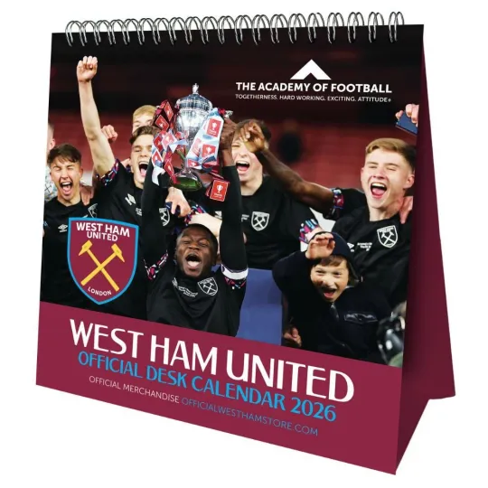 Discover 2026 Calendar West Ham United FC Month to View Football Desk Easel