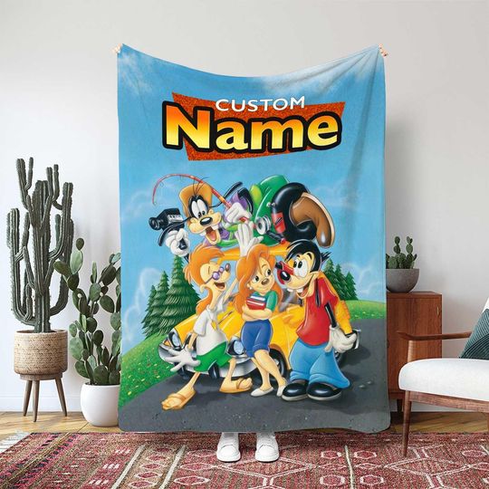 Discover A Goofy Movie Blanket, Goofy Max Photo Scene Throw Blanket, Father Son Bonding Decor Gift, Disney Cast Movie Scene Gift Blanket, TNA004