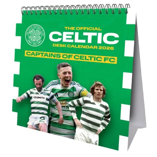 Discover 2026 Calendar Celtic FC Month to View Football Desk Easel Official Product