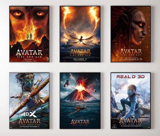 Discover Avatar 3 Fire and Ash Poster | Fantasy Sci-Fi Wall Art | Movie Print Decor | Navi Art Print | Home Theater Gift | Fast Shipping!
