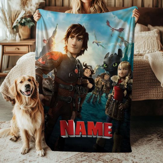 Discover Hero Fantasy Dragon Blanket, Black Flying Beast Gift Blanket, Mythical Creature Kids Blanket, Fantasy Movie Kids Decor, NVA802